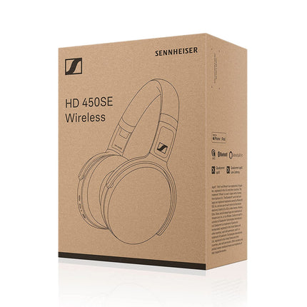 Sennheiser HD 450SE Bluetooth 5.0 Wireless Headphone with Alexa Built-in - Active Noise Cancellation, 30-Hour Battery Life, USB-C Fast Charging, Foldable - Black - Unboxify